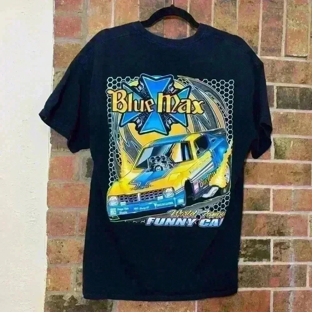 Vintage Blue Max Racing black and yellow tee shirt